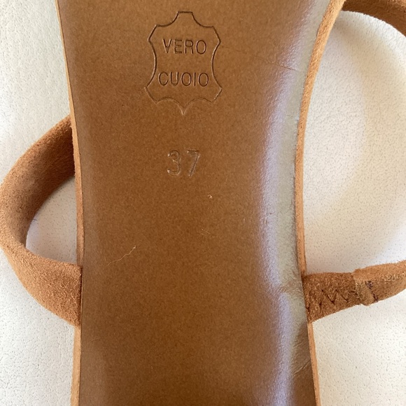 By Far Tanya Tan Neutral Slip On Heel Sandals SZ 7 - Picture 10 of 10